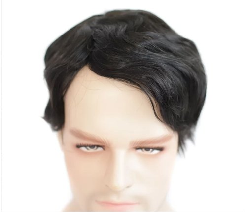 Natural Effect Lace Front Human Hair Men's Toupee