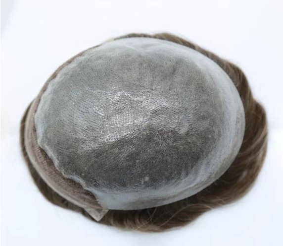 Bio Lace with PU skin Indian Hair Men Hair Toupee