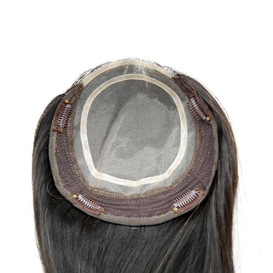 Center Part Hair Topper with a Natural Part Line