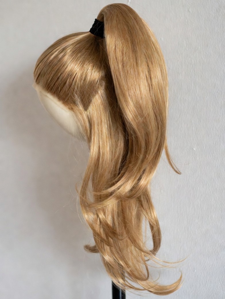 Golden curly ponytail wig
