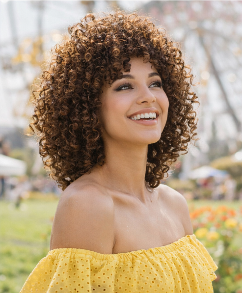Curly Volume for a Fun and Playful Date
